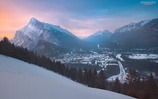 Banff national park sunrise photograph rundle mountain