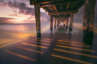 Seaford Pier during sunset in melbourne australia shot with long exposure