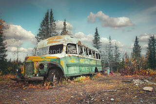 Magic Bus 142 situated on the stampede trail in Alaska from Into The Wild movie
