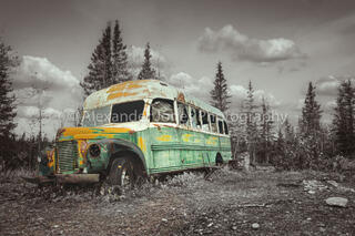 Magic Bus 142 situated on the stampede trail in Alaska from Into The Wild movie