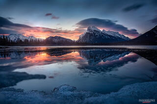 vermillion lake banff national park winter sunrise