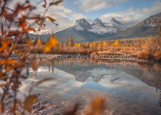 Three sisters in canmore during fall