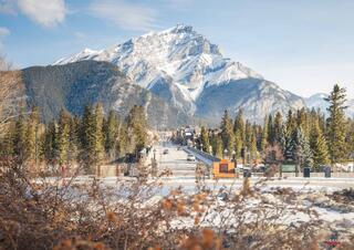 cascade mountain from the top of banff avenue 