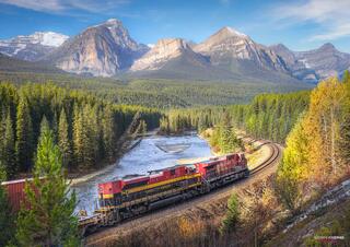 a train at morant's curve during fall