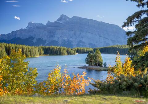 Two Jack Lake during fall in banff national park