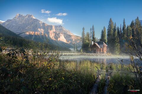 Misty morning at Emerald Lake