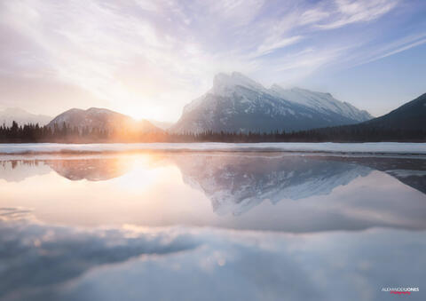 Vermillion lakes sunrise in banff national park