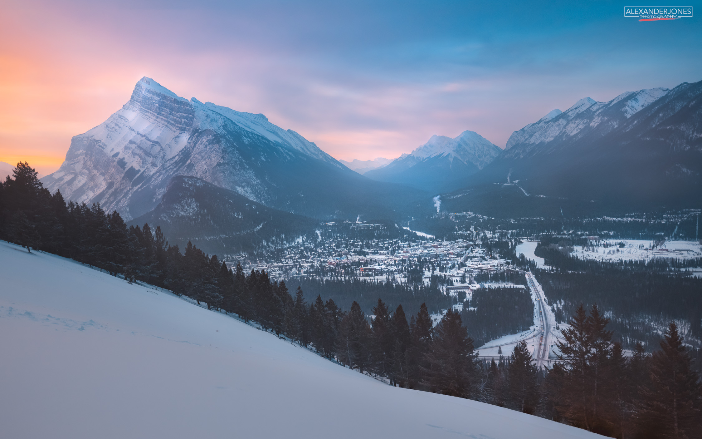 Banff Spring Rise Banff national park sunrise photograph rundle mountain