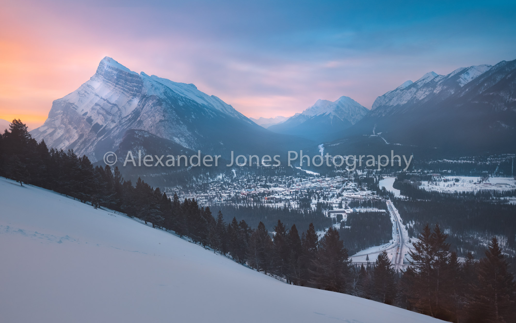 Banff Spring Rise Banff national park sunrise photograph rundle mountain